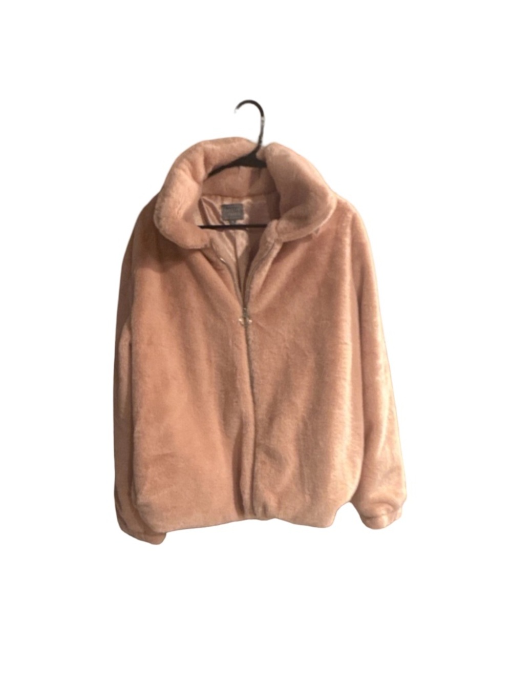 Cozy Plush Teddy Zip Jacket in Blush